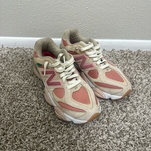 New Balance 9060 Beige and Pink Sneakers